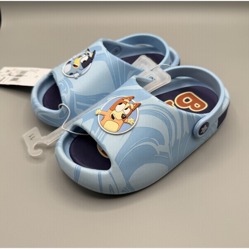NWT Bluey & Bingo Toddler Mismatch Slides Sandals Ground Up Size 11 Boys Girls